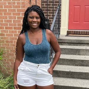 Deep Aqua bodysuit with snap closure